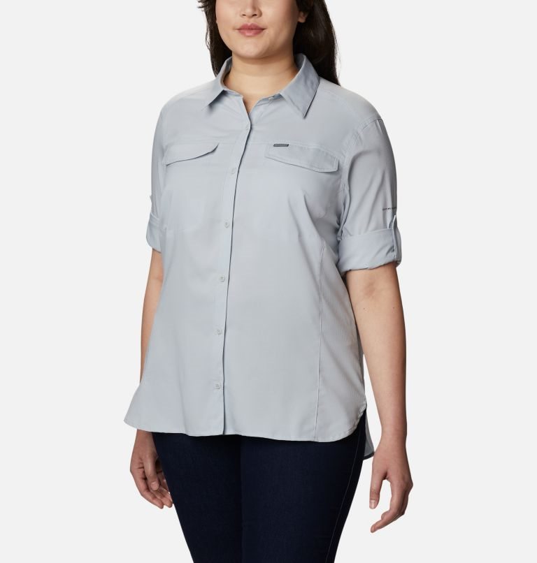 Women's Columbia Silver Ridge Lite Long Sleeve Shirts Light Grey | Plus Size CA-PLC31